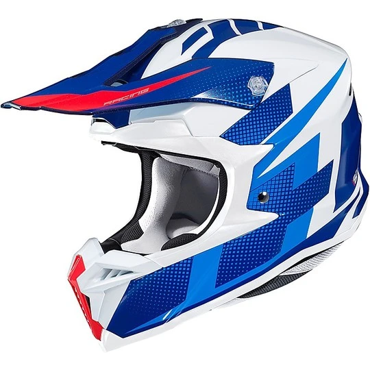 Cross Enduro Motorradhelm HJC I50 Argos MC2 Weiß Blau 3 Cross Enduro Motorradhelm HJC I50 Argos MC2 Weiß Blau