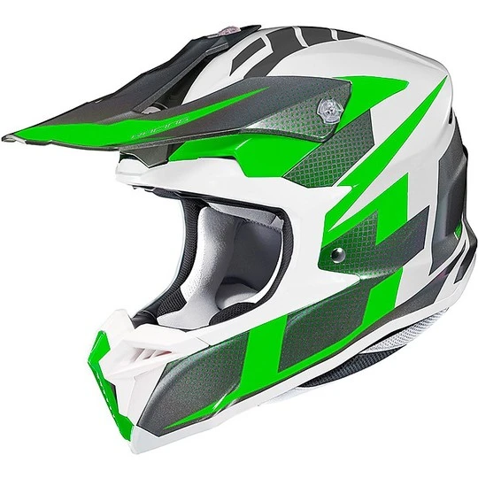 Cross Enduro Motorradhelm HJC I50 Argos MC4 Weiß Grün 3 Cross Enduro Motorradhelm HJC I50 Argos MC4 Weiß Grün