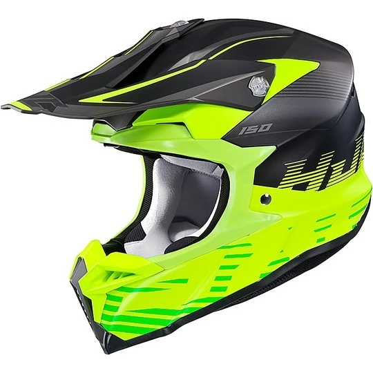 Cross Enduro Motorradhelm HJC I50 Fury MC3HSF Fluo Gelb Schwarz 3 Cross Enduro Motorradhelm HJC I50 Fury MC3HSF Fluo Gelb Schwarz