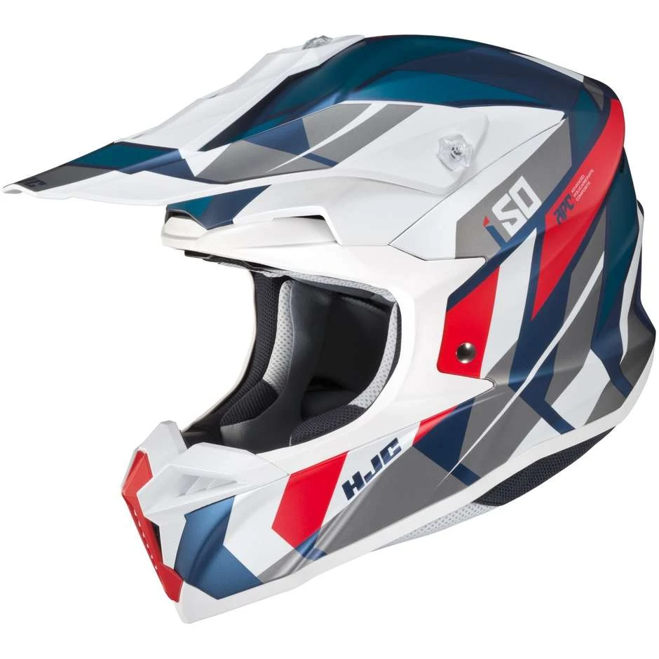 Cross Enduro Motorradhelm HJC I50 VANISH MC21SF Weiß Blau Rot Matt 3 Cross Enduro Motorradhelm HJC I50 VANISH MC21SF Weiß Blau Rot Matt
