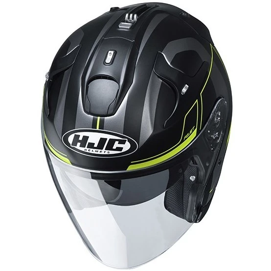 Doppelvisier Jet Helm Aus HJC Faser FG-JET KOMINA MC4HSF Matt Schwarz Gelb 4 Doppelvisier Jet Helm Aus HJC Faser FG-JET KOMINA MC4HSF Matt Schwarz Gelb – Bild 2