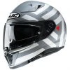 Full Face Doppelvisier Motorradhelm HJC I70 WATU MC1 Grau Weiß