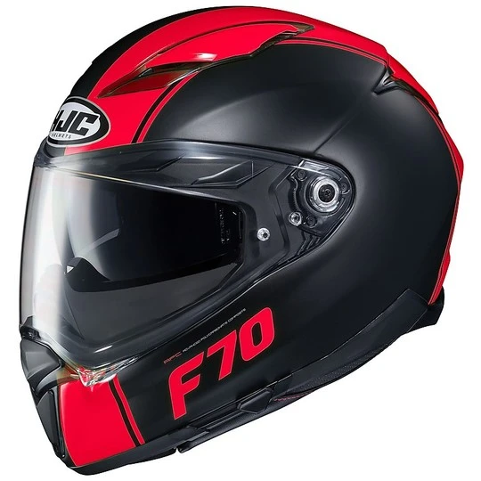 Full Face Fiberglas Helm Doppelvisier Motorrad HJC F70 MAGO MC1SF Matt Schwarz Rot Glänzend 3 Full Face Fiberglas Helm Doppelvisier Motorrad HJC F70 MAGO MC1SF Matt Schwarz Rot Glänzend