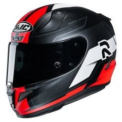 Full Face Motorradhelm In Fiber HJC RPHA 11 FESK MC1SF Schwarz Rot