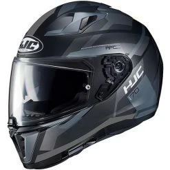 Integral Motorrad Helm HJC I70 Doppel Visier Elim MC5SF Schwarz Grau