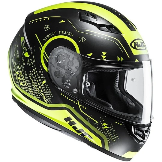 Integral Motorrad-Sturzhelm HJC CS-15 Safa MC4HSF Schwarz Gelb Fluoreszierend 3 Integral Motorrad-Sturzhelm HJC CS-15 Safa MC4HSF Schwarz Gelb Fluoreszierend