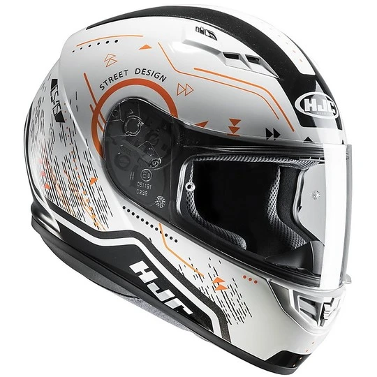 Integral Motorrad-Sturzhelm HJC CS-15 Safa MC7 Schwarz Weiß Orange 3 Integral Motorrad-Sturzhelm HJC CS-15 Safa MC7 Schwarz Weiß Orange