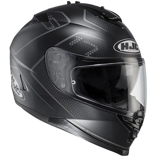 Integral Motorrad-Sturzhelm HJC IS17 Doppel Visor Lank MC-5SF Schwarz Grau 3 Integral Motorrad-Sturzhelm HJC IS17 Doppel Visor Lank MC-5SF Schwarz Grau