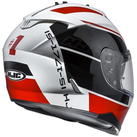 Integral Motorrad-Sturzhelm HJC IS17 Doppel Visor Tridents MC-5 Weiß Grau 4 Integral Motorrad-Sturzhelm HJC IS17 Doppel Visor Tridents MC-5 Weiß Grau – Bild 2