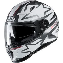 Integral Motorradhelm HJC I70 Doppel Visier Cravia MC10SF Weiß Grau