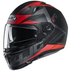 Integralhelm Doppelvisier Motorrad HJC I70 ELUMA MC1SF Schwarz Rot Matt