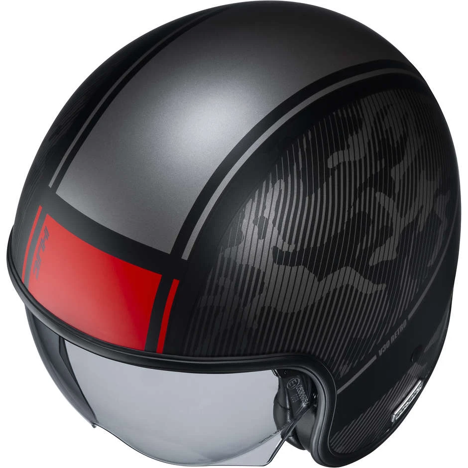 Kundenspezifischer Jet-Helm Aus HJC Fiber V30 ALPI MC1SF Matt Schwarz Rot 4 Kundenspezifischer Jet-Helm Aus HJC Fiber V30 ALPI MC1SF Matt Schwarz Rot – Bild 2