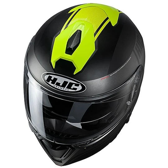 Modularer Helm Mit Doppelter Homologation P / J Moto HJC I90 DAVAN MC4HSF Schwarz Gelb Fluo 4 Modularer Helm Mit Doppelter Homologation P / J Moto HJC I90 DAVAN MC4HSF Schwarz Gelb Fluo – Bild 2