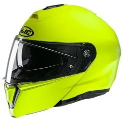 Modularer Helm Mit Doppelter Homologation P / J Moto HJC I90 Solid Yellow Fluo