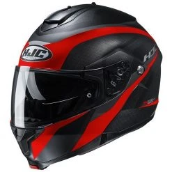 Modularer Motorradhelm HJC C91 TALY Matt Schwarz Rot