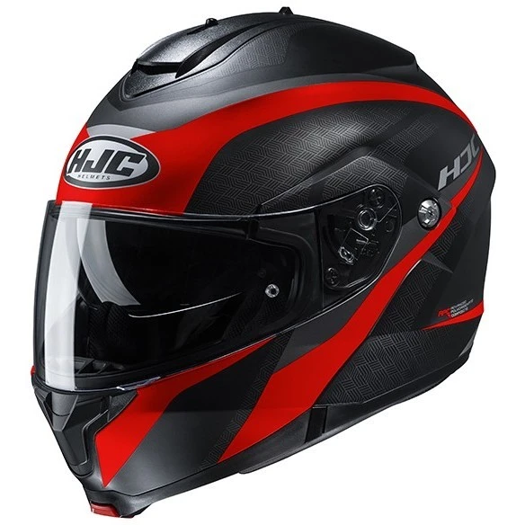 Modularer Motorradhelm HJC C91 TALY Matt Schwarz Rot 3 Modularer Motorradhelm HJC C91 TALY Matt Schwarz Rot