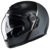 Modularer Motorradhelm Vintage Style HJC V90 MOBIX MC9Sf Schwarz Grau Matt