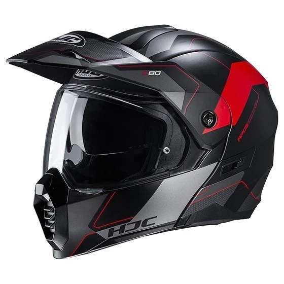 Touring Modularer Motorradhelm HJC C80 ROX MC1SF Schwarz Rot 3 Touring Modularer Motorradhelm HJC C80 ROX MC1SF Schwarz Rot