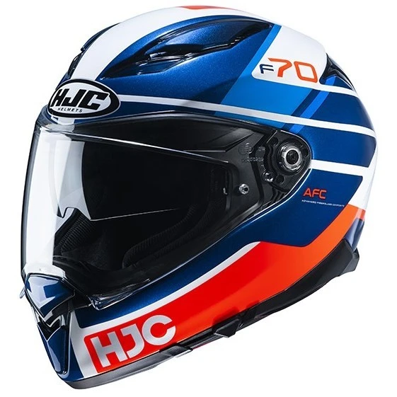 Vollgesichts-Motorradhelm Aus Faser HJC F70 TINO MC21 Weiß Blau Rot 3 Vollgesichts-Motorradhelm Aus Faser HJC F70 TINO MC21 Weiß Blau Rot