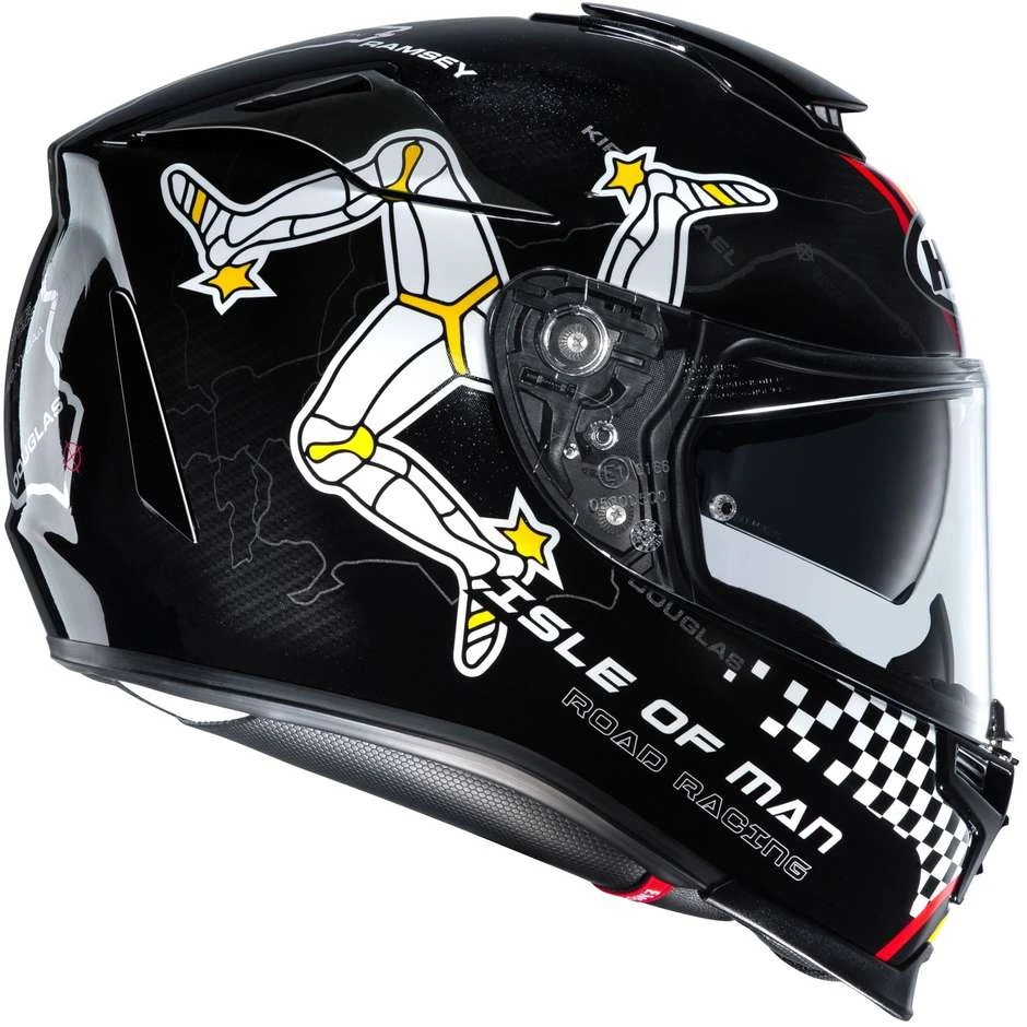 Vollgesichts-Motorradhelm Aus Faser HJC RPHA 70 ISLE OF MAN MC1 Rot Weiß 9 Vollgesichts-Motorradhelm Aus Faser HJC RPHA 70 ISLE OF MAN MC1 Rot Weiß – Bild 7
