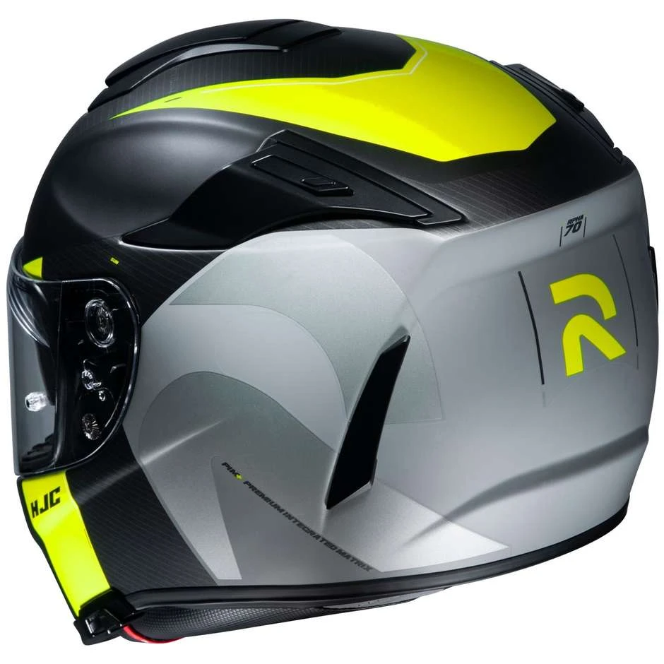 Vollgesichts-Motorradhelm Aus HJC-Faser RPHA 70 WODY MC4HSF Schwarz Grau Gelb Matt 5 Vollgesichts-Motorradhelm Aus HJC-Faser RPHA 70 WODY MC4HSF Schwarz Grau Gelb Matt – Bild 3